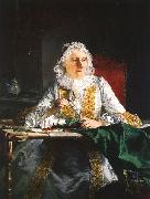 Aved, Jacques-Andre-Joseph Portrait of Mme Crozat oil painting reproduction